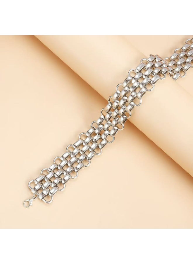 حقل سوار فضي فاخر، مثالي للحفلات والمناسبات. هدية فاخرة، متقن الصنع لا يبهت، بتصميم أنيق ومرن. - Image 4